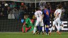 Borek Dockal of the Czech Republic (R) scores against goalkeeper Jasper Cliessen of the Netherlands (L) during their Euro 2016 qualifying soccer match in Prague September