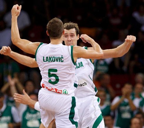 MS v basketbale: Goran Dragič a Jaka Lakovič (Slovinsko)