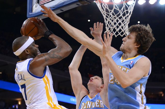 Jan Veselý v zápase Denveru s Golden State