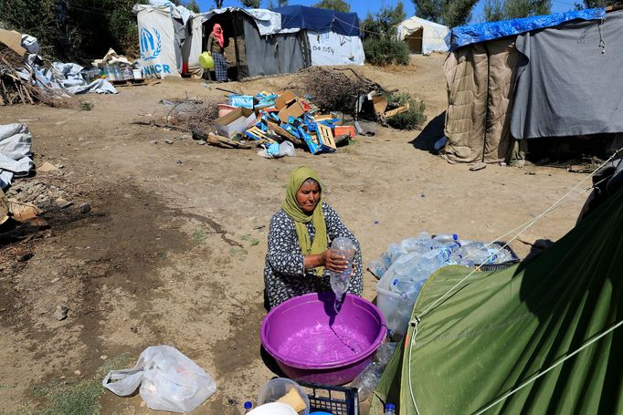 Život migrantů na řeckém ostrově Lesbos. Září 2018.