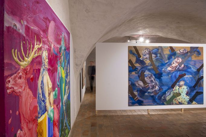 Díla Michaela Rittsteina na výstavě v Egon Schiele Art Centru.