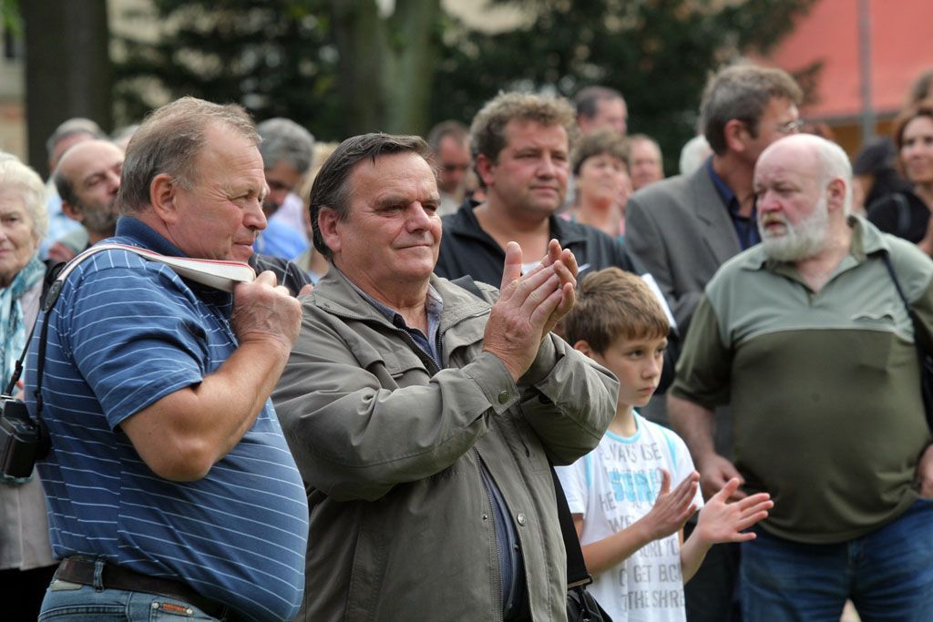 Starostové šluknovska demonstrují proti vládě