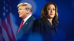 Donald Trump, Kamala Harris - volby ikona, poutak