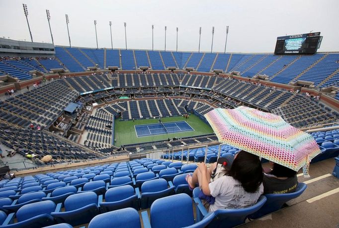 Déšť na US Open 2013.