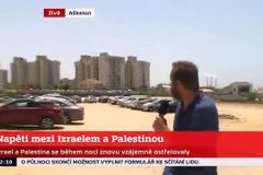 Drama v živém vstupu: Iron Dome ničil palestinské rakety přímo nad redaktorem ČT