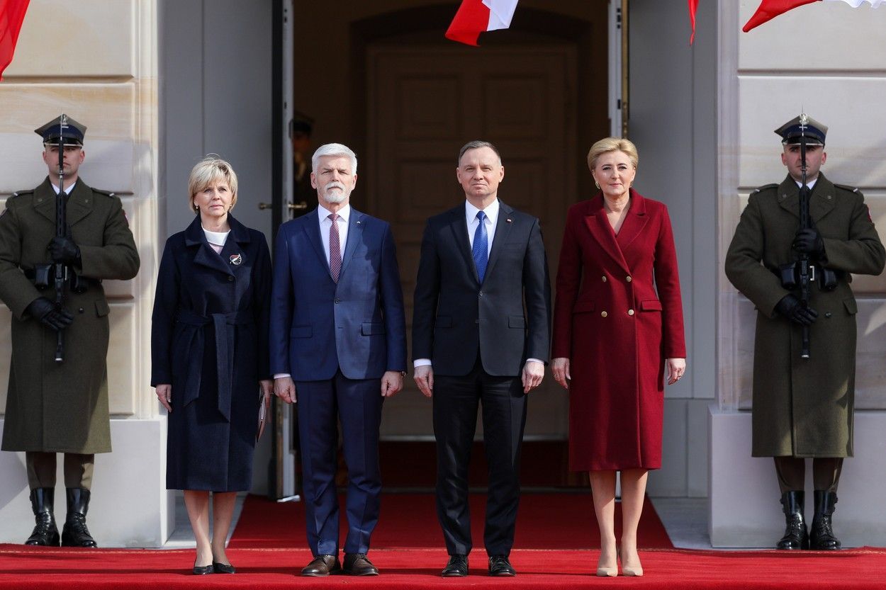 Prezident Petr Pavel a Eva Pavlová Polsko, žena