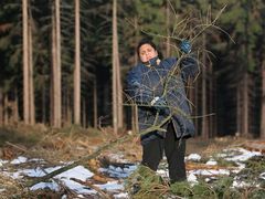 Trained as a cook but working in the forest - Jana Facunová from Janov. Hard work for little pay - a common situation faced by Czech Roma