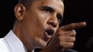 U.S. President Barack Obama speaks during a campaign rally in Fairfax, Virginia October 5, 2012. The unemployment rate dropped to a near four-year low of 7.8 percent in September, a potential boost to President Barack Obama's re-election bid. REUTERS/Kevin Lamarque (UNITED STATES - Tags: POLITICS ELECTIONS USA PRESIDENTIAL ELECTION) Published: Říj. 5, 2012, 4:01 odp.