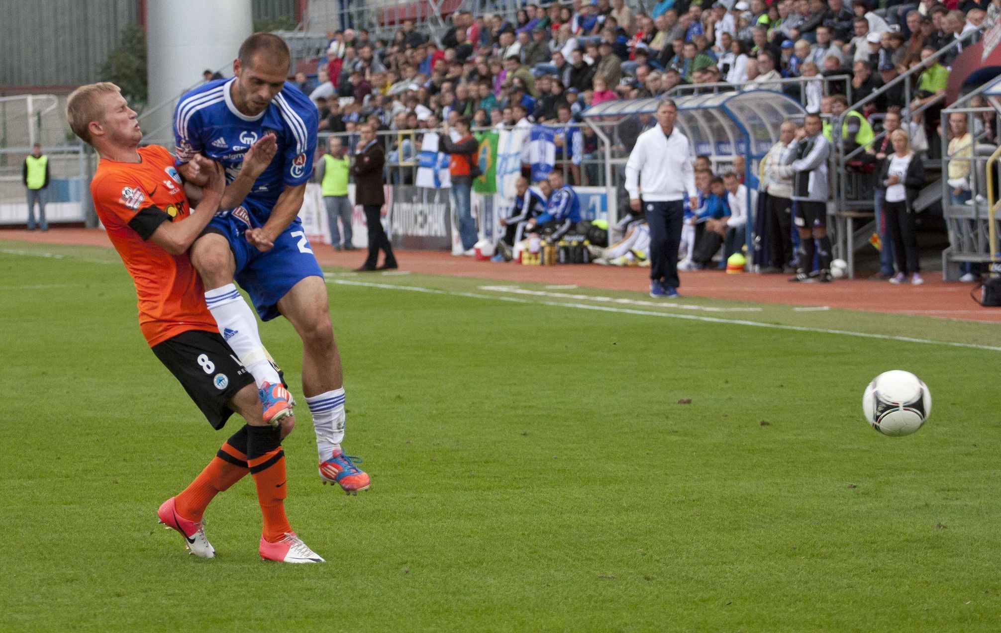Fotbalisté Sigmy Olomouc v utkání sedmého kola Gambrinus ligy 2012/13 se Slovanem Liberec.