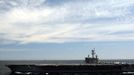 X-47B UCAS Launch Off USS George Bush May 14, 2013 - Atlantic Ocean - An X-47B Unmanned Combat Air System (UCAS) demonstrator flies over the flight deck of the aircraft carrier USS George H.W. Bush (CVN 77). George H.W. Bush is the first aircraft carrier to successfully catapult launch an unmanned aircraft from its flight deck.