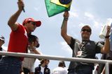 Rubens Barrichello a Felipe Massa