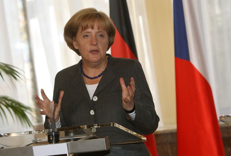 Merkelová Topolánek - tiskovka