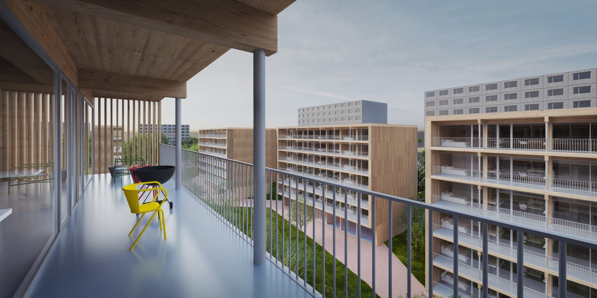 dřevěná bytovka, nedostupné bydlení, projekt, rodiny, architektura, design