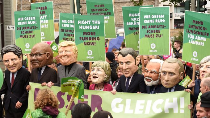 Protesty proti summitu G20 v Hamburku.