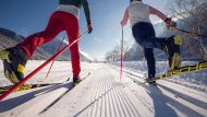 Rakousko zima turistika běžky Achensee