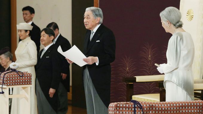Japonský císař Akihito při svém posledním projevu k národu.