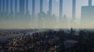 Members of the media are reflected in the windows of the 100th floor observation deck in the One World Trade Center in New York, April 2, 2013. Port Authority officials unveiled Tuesday the stunning view from the top of One World Trade Center, a 360-degree eagle�s eye panorama that will instantly become one of the city�s premiere tourist attractions when it is completed in 2015. REUTERS/Lucas Jackson (UNITED STATES - Tags: CITYSPACE BUSINESS CONSTRUCTION) Published: Dub. 2, 2013, 4:37 odp.