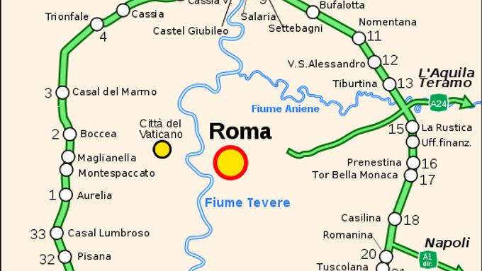 Grande Raccordo Anulare - velký městský okruh kolem Říma