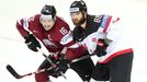 MS 2015: Lotyšsko -Kanada: Brent Burns - Kaspars Daugavins