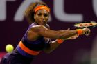 Serena Williamsová byla na svoji českou soupeřku krátká hlavně v první sadě...