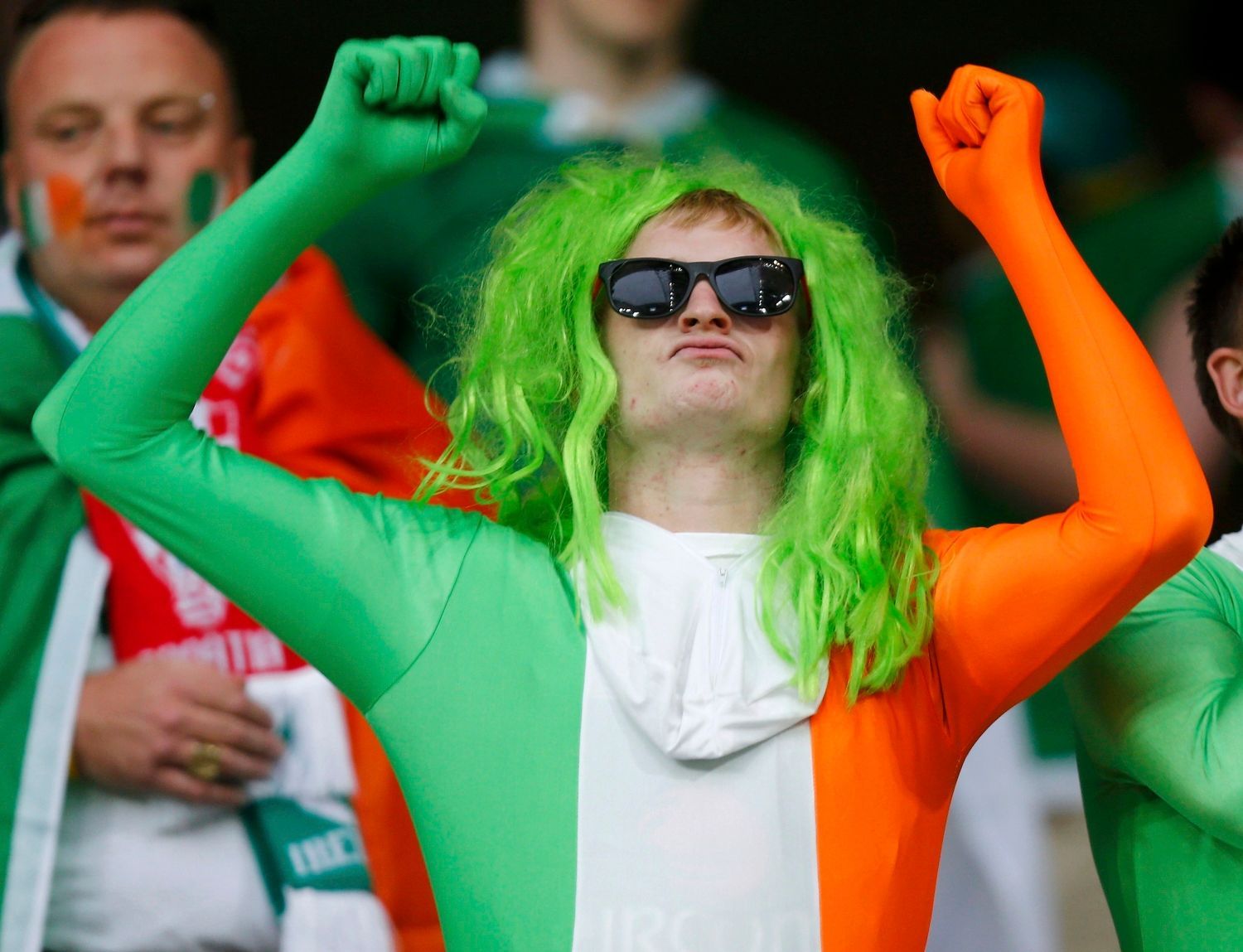 Fanoušek Irska před utkáním s Chorvatskem v Poznani během Eura 2012