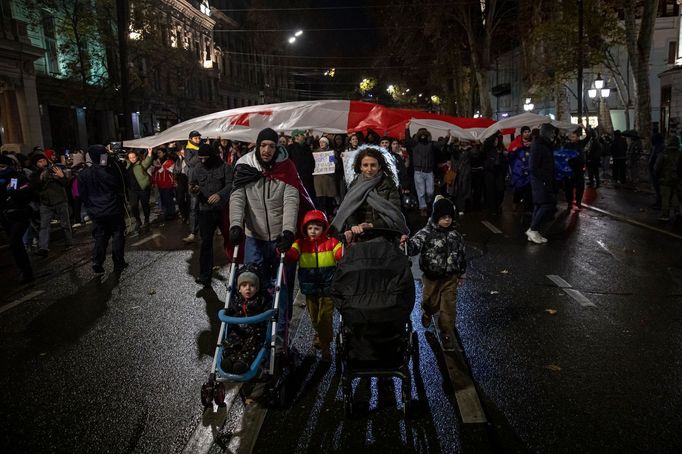 Protesty v Gruzii.