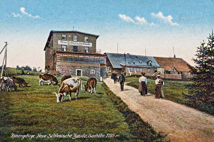 Hala Szrenicka v Krkonoších kolem roku 1910