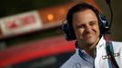 Williams Formula One driver Felipe Massa of Brazil reacts during the first testing session ahead of the upcoming season at the Circuit de Barcelona-Catalunya