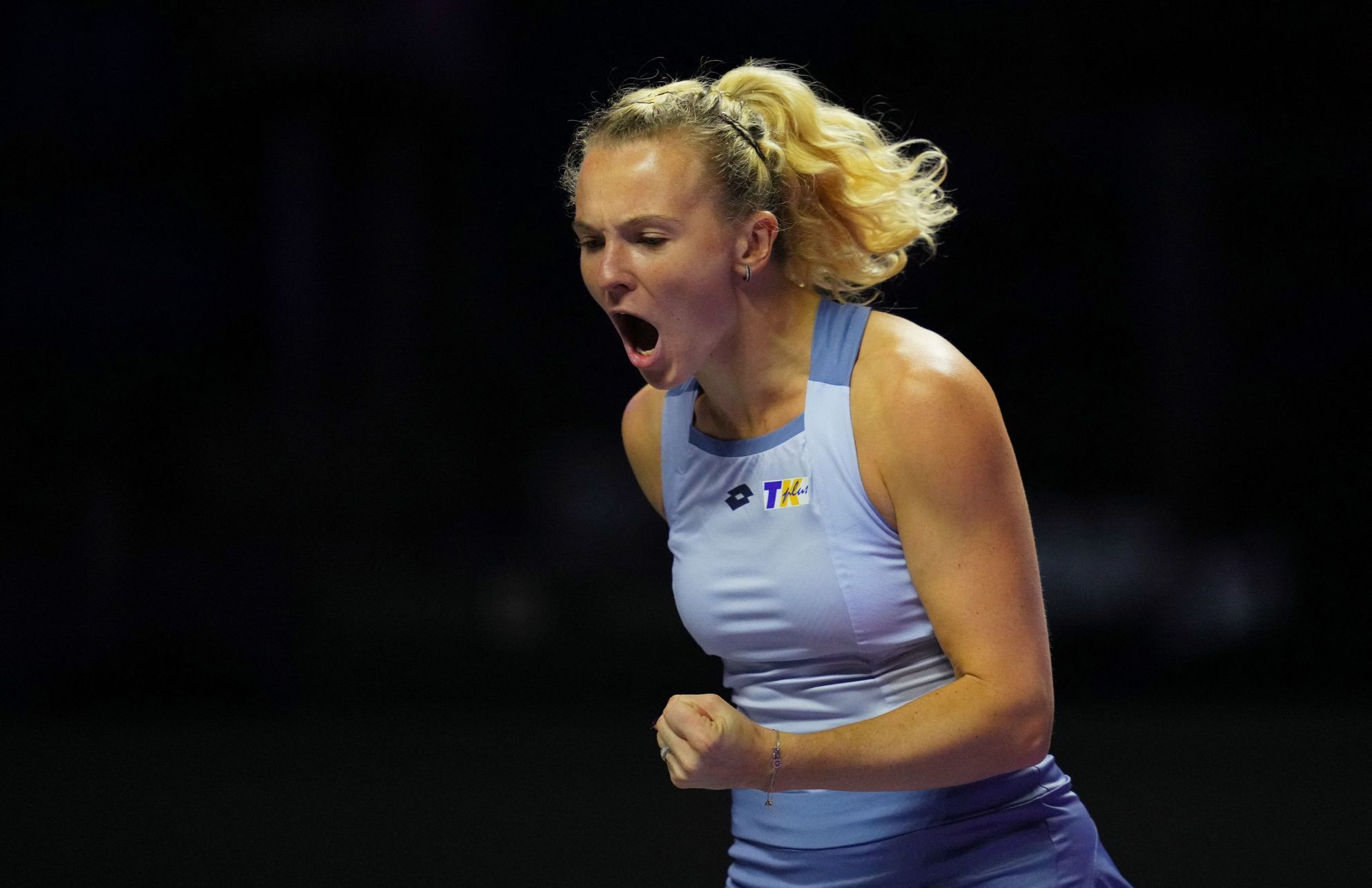 Kateřina Siniaková ve finále deblu na Turnaji mistryň 2024