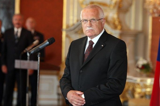 Jmenování nové vlády. Prezident Václav Klaus.