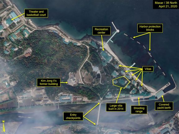 Satelitní snímek luxusního komplexu Kim Čong-una ve Wonsanu.
