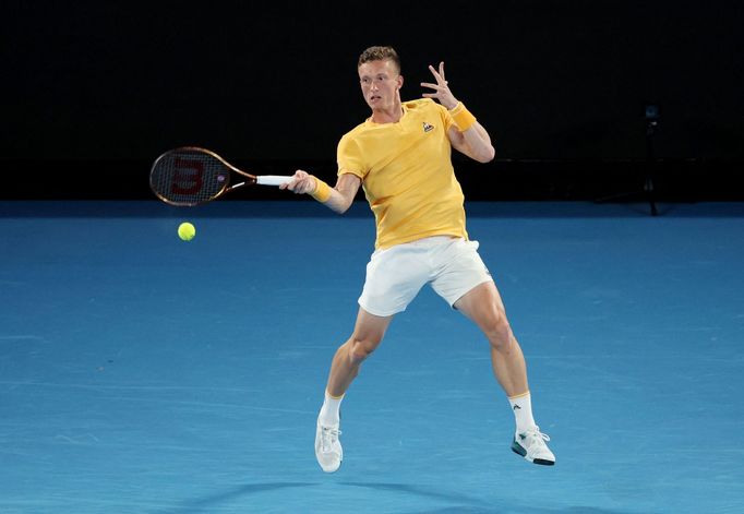 Jiří Lehečka ve čtvrtfinále Australian Open 2023.