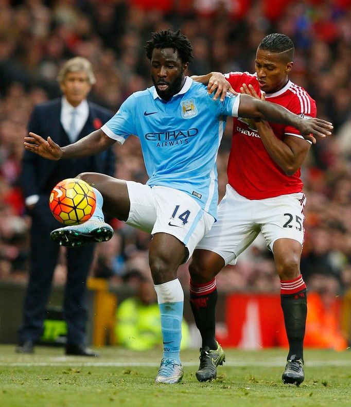 Wilfried a Valencia v utkání Manchester United vs. Manchester City