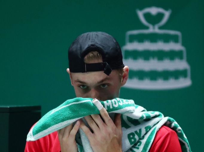 Tennis - Davis Cup Finals - Final - Caja Magica, Madrid, Spain - November 24, 2019   Canada's Denis Shapovalov during his match against Spain's Rafael Nadal   REUTERS/Ser