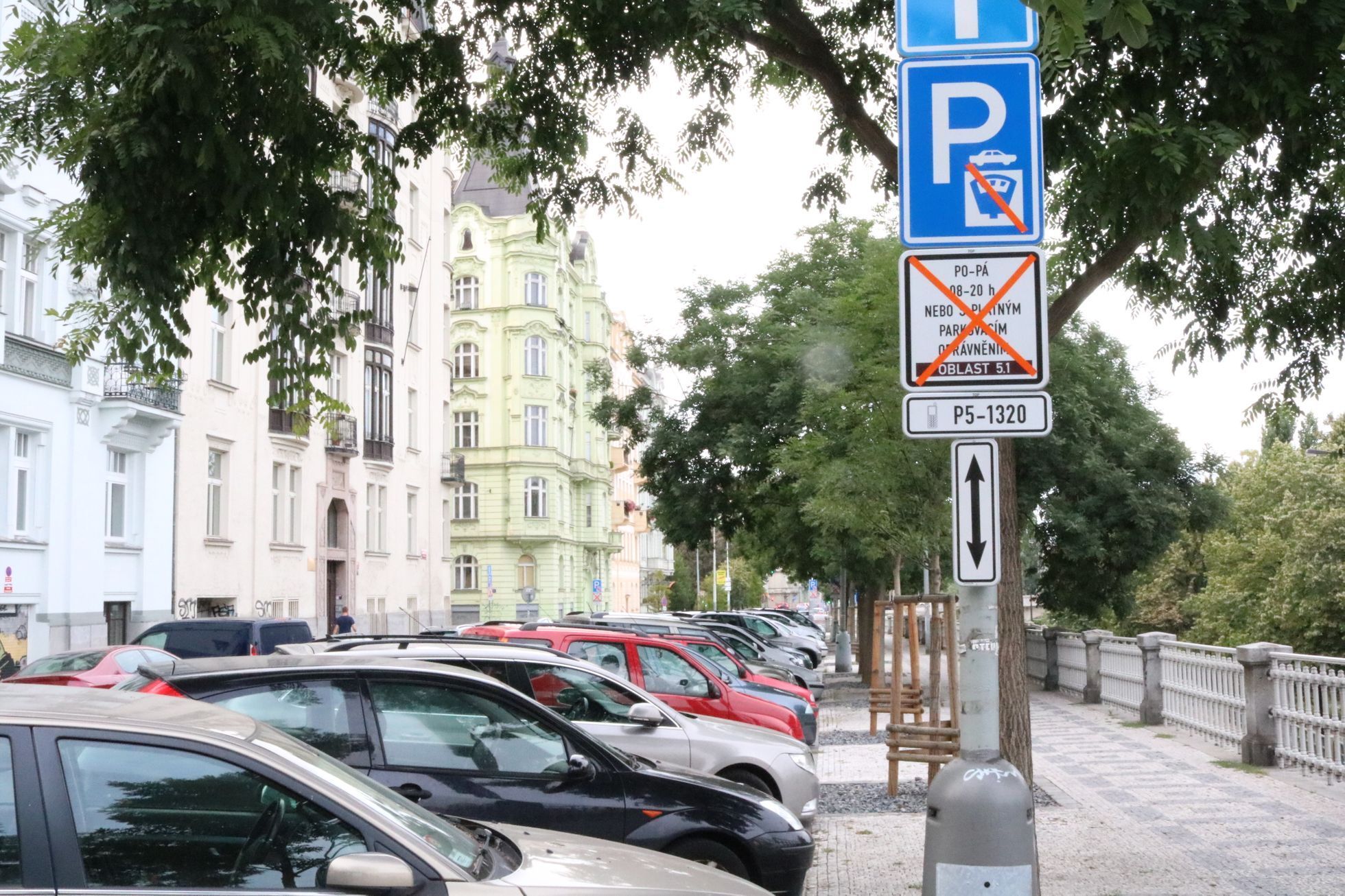 Parkovací zóny Praha 5 - celkový Janáčkovo nábřeží