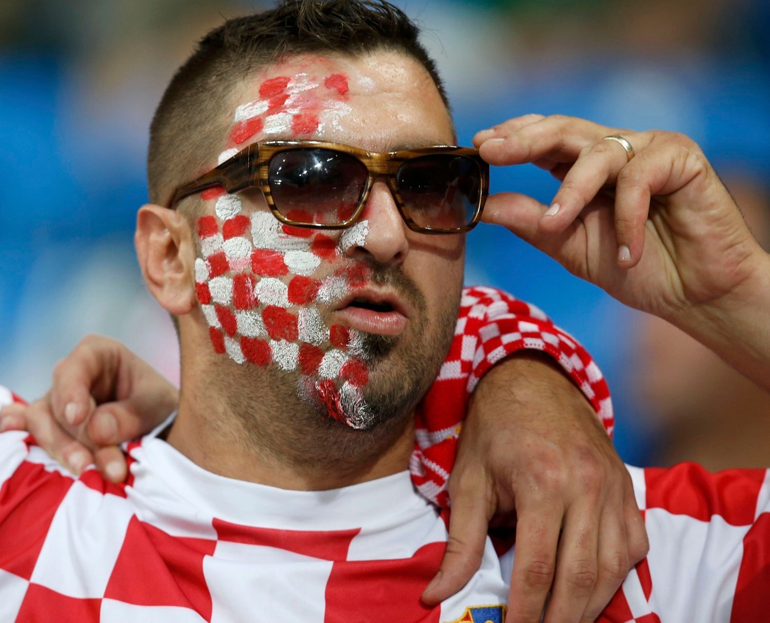 Fanoušek Chorvatska pře utkáním Irsko - Chorvatsko v Poznani během Eura 2012