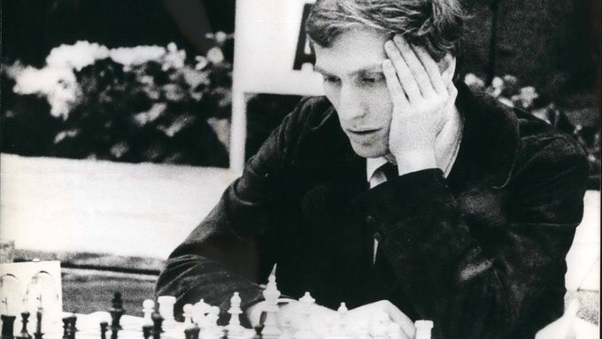 Bobby Fischer při legendárním utkání s Borisem Spasským na Islandu