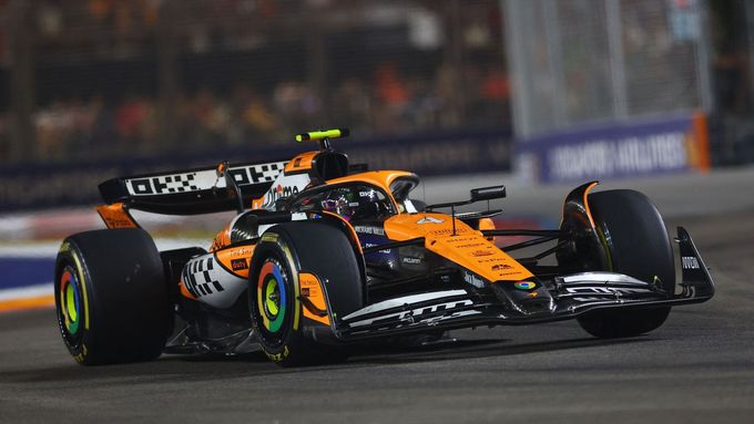 Lando Norris při Velké ceně Singapuru 2024