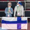 Finští fanoušci ve čtvrtfinále Česko - Finsko na MS 2021