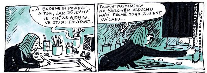 Ukázka z komiksového deníku Lucie Lomové Každý den je nový.