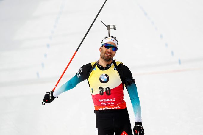 Martin Fourcade ve vytrvalostním závodě na MS 2020 v Antelselvě.