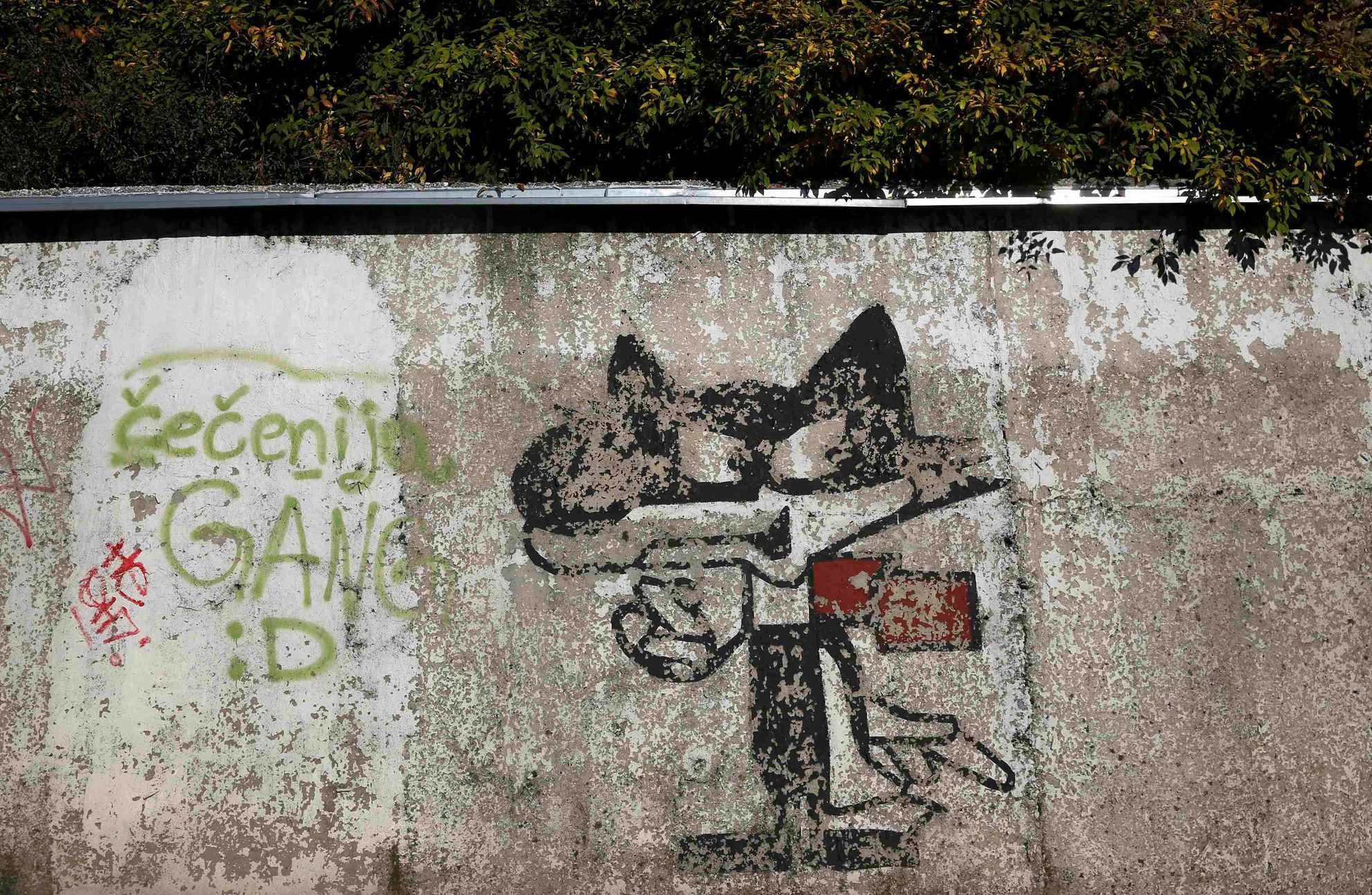 A picture of Vucko, the official mascot of the Winter Olympics in Sarajevo, is seen at Zetra hall, the venue for figure skating in Sarajevo