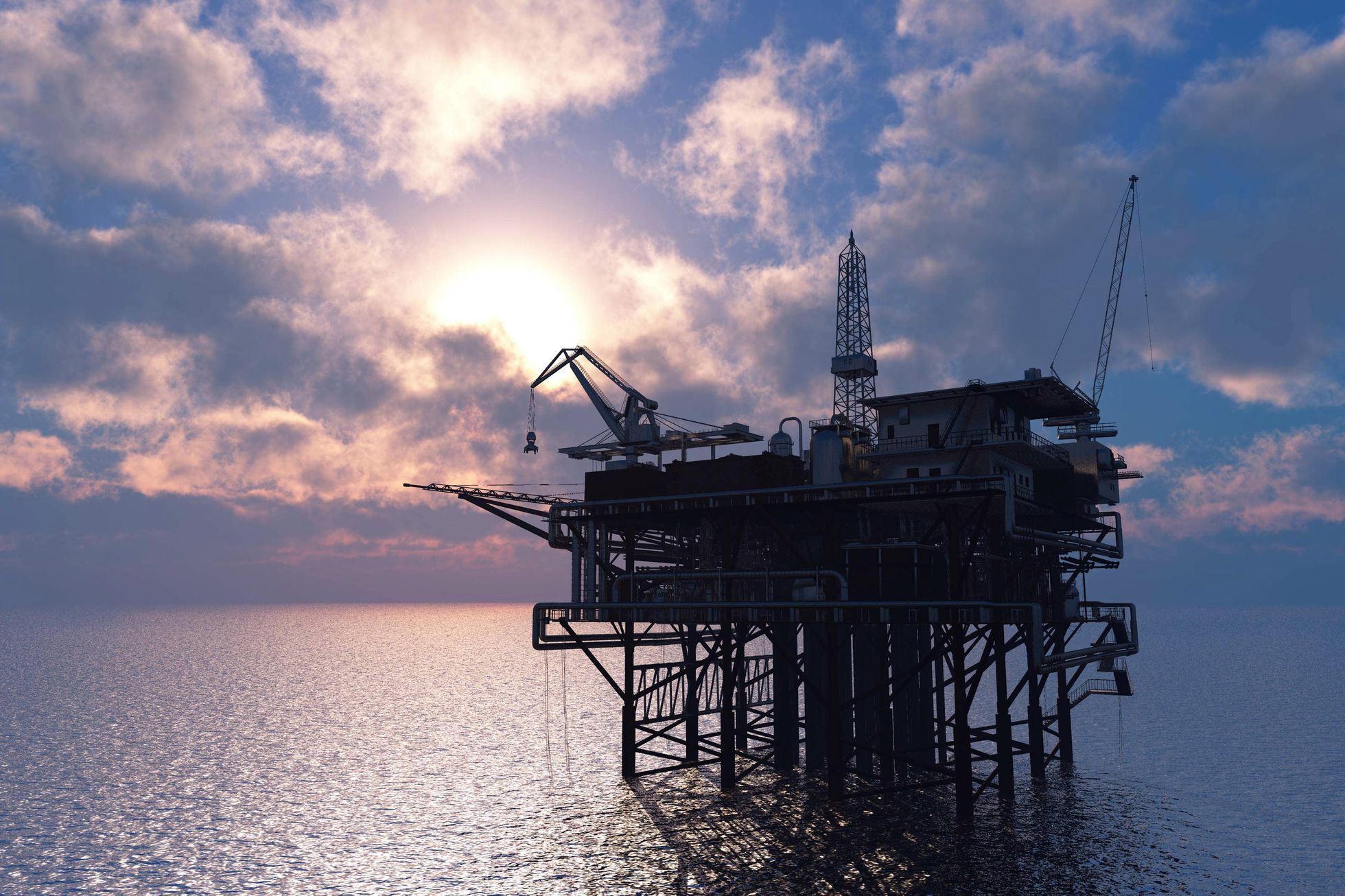 Ilustrační fotografie, ropná plošina na moři, ropa, těžba ropy, 2017