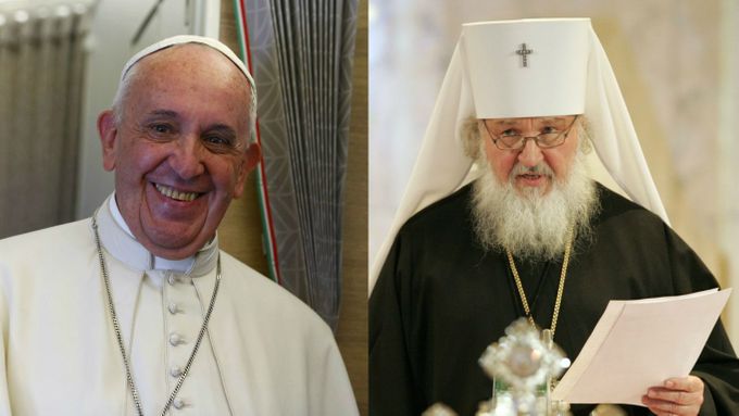 Papež františek a patriarcha Moskvy a vší Rusi Kirill. Ilustrační foto.