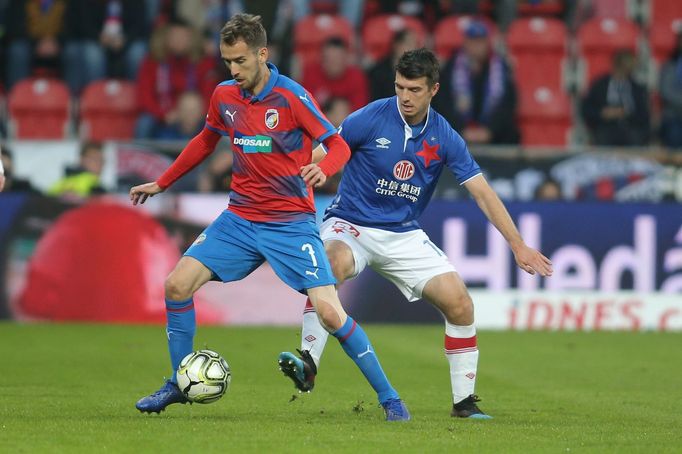 Tomáš Hořava v zápase první ligy Plzeň - Slavia.