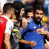 Chelsea's Diego Costa clashes with Arsenal's Gabriel Paulista