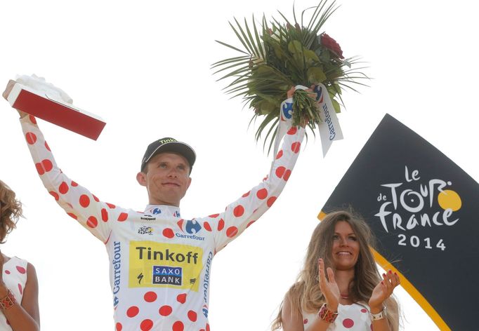 Majka s puntíkatým trikotem na Tour de France 2014