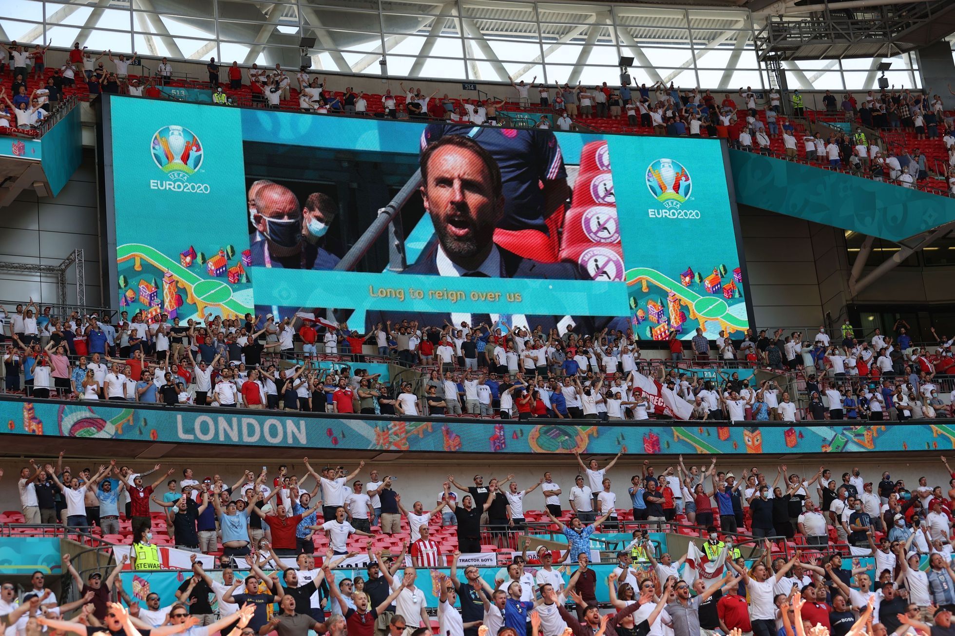 Hlediště ve Wembley během zápasu Anglie - Chorvatsko na ME 2020