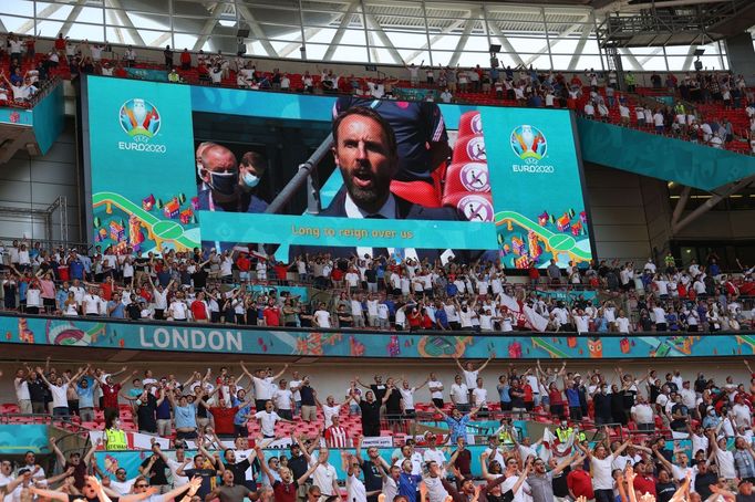 Hlediště ve Wembley během zápasu Anglie - Chorvatsko na ME 2020