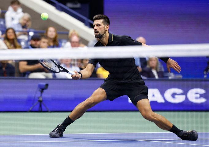 Novak Djokovič v utkání 3. kola US Open 2025